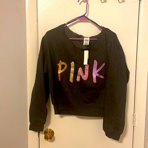 Victoria’ s secret pink off shoulder sweatshirt